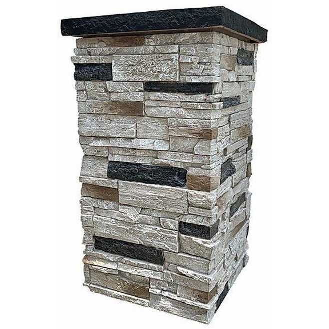 NextStone Country Ledgestone 8 in. x 8 in. x 47 Polyurethane Faux Stone Split Post Cover - Zenithce