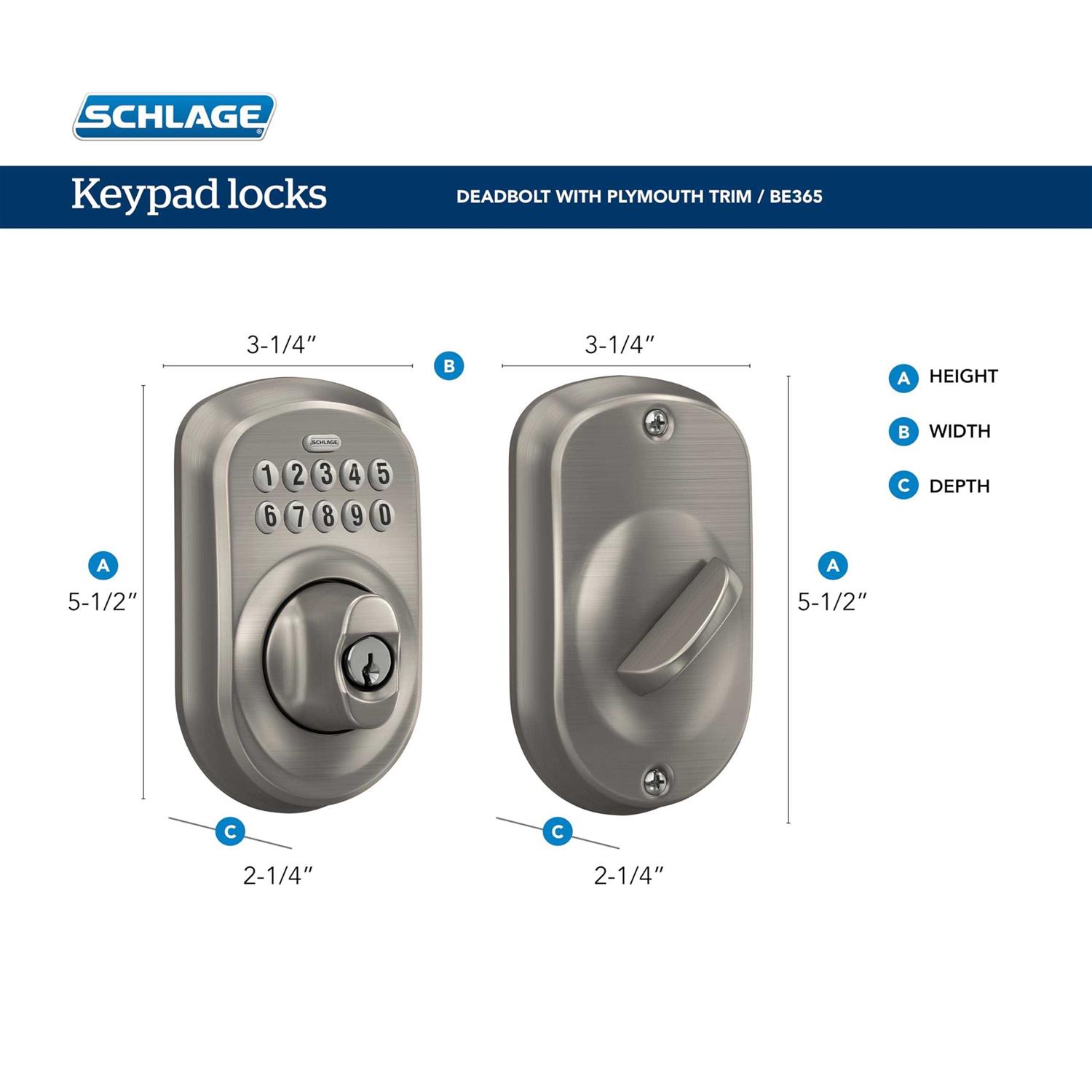 Schlage JH58-BAR Barcelona Single Cylinder Keyed Entry Handleset Exterior Pack - Zenithce