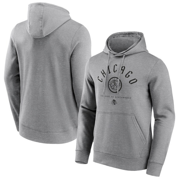 Chicago Blackhawks Grey College Stamp Hoodie - Zenithce