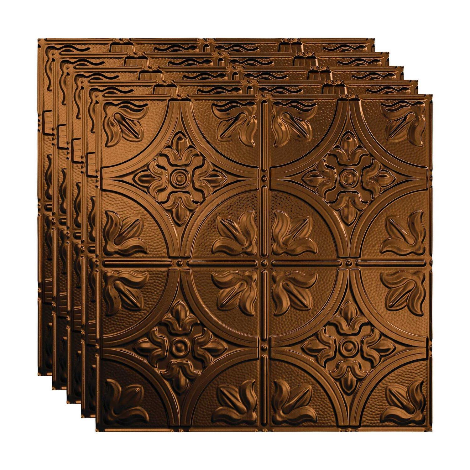 Fasade Traditional Pattern/Style Decorative Vinyl 2ft x 2ft Lay In Ceiling Tile - Zenithce