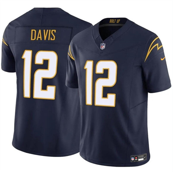 Los Angeles Chargers #12 Derius Davis Navy 2024 F.U.S.E. Vapor Limited Stitched Jersey - Zenithce