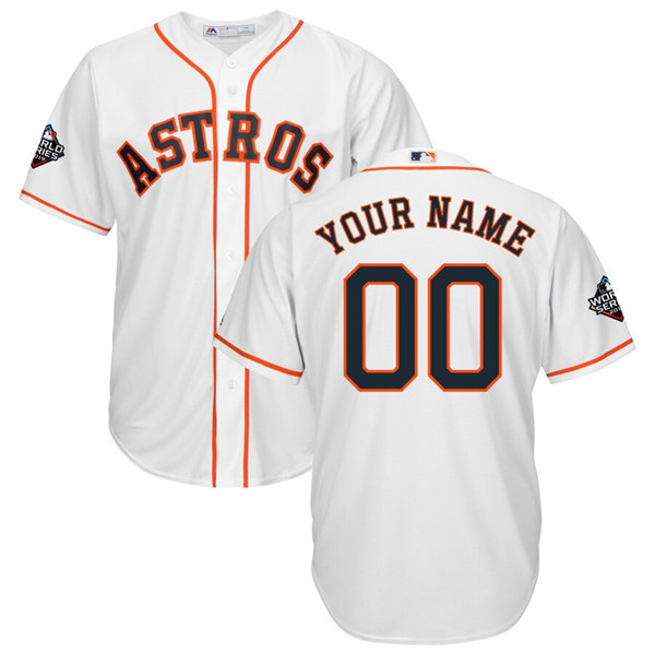 Houston Astros Customized Majestic White 2019 World Series Bound Official Cool Base Custom Stitched Jersey - Zenithce