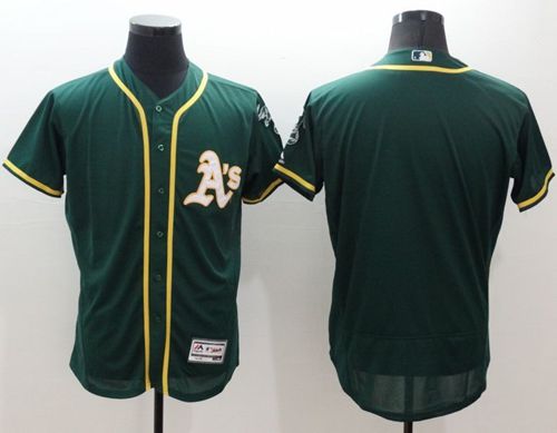 Athletics Blank Green Flexbase Authentic Collection Stitched Jersey - Zenithce