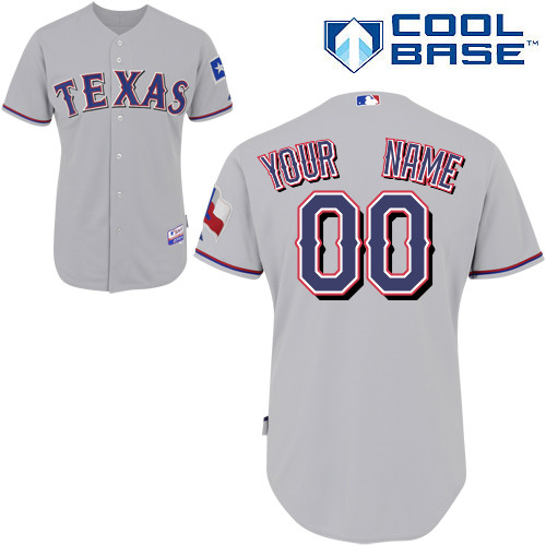 Rangers Customized Authentic Grey Cool Base MLB Jersey - Zenithce
