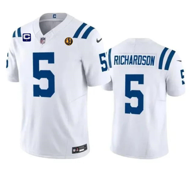 Indianapolis Colts #5 Anthony Richardson White 2023 F.U.S.E. 1-Star C Patch And With John Madden Patch Vapor Limited Stitched Jersey - Zenithce