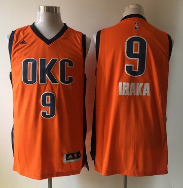 Oklahoma City Thunder #9 Serge Ibaka Revolution 30 Swingman 2015-16 New Orange Jersey - Zenithce
