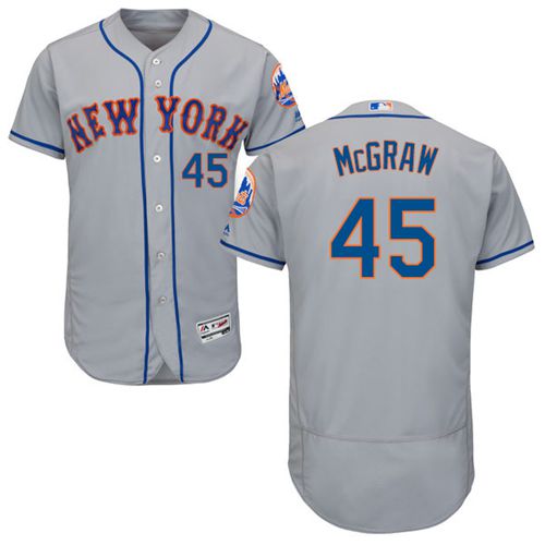 Mets #45 Tug McGraw Grey Flexbase Authentic Collection Stitched Jersey - Zenithce
