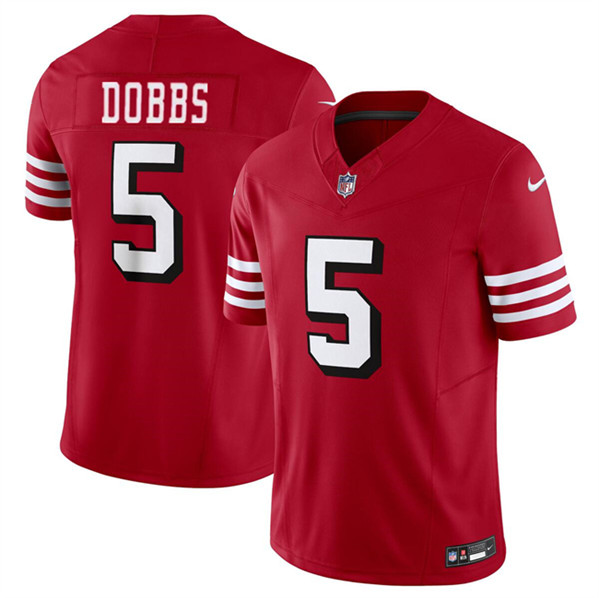 San Francisco 49ers #5 Josh Dobbs New Red 2024 F.U.S.E. Vapor Untouchable Limited Stitched Jersey - Zenithce