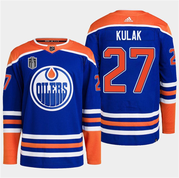 Edmonton Oilers #27 Brett Kulak Royal 2024 Stanley Cup Final Patch Stitched Jersey - Zenithce