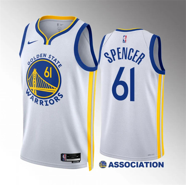 Golden State Warriors #61 Pat Spencer White Association Edition Stitched Jersey - Zenithce