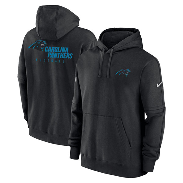 Carolina Panthers Black Sideline Club Fleece Pullover Hoodie - Zenithce