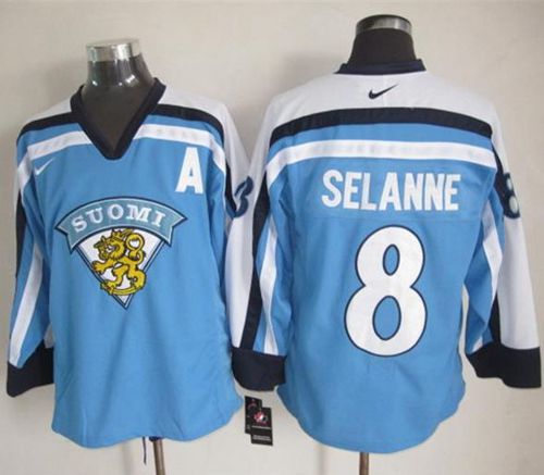 Jets #8 Teemu Selanne Light Blue Nike Throwback Stitched Jersey - Zenithce