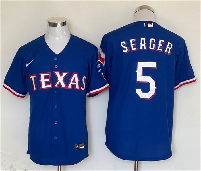 Texas Rangers #5 Corey Seager Royal With Patch Cool Base Stitched Jersey - Zenithce