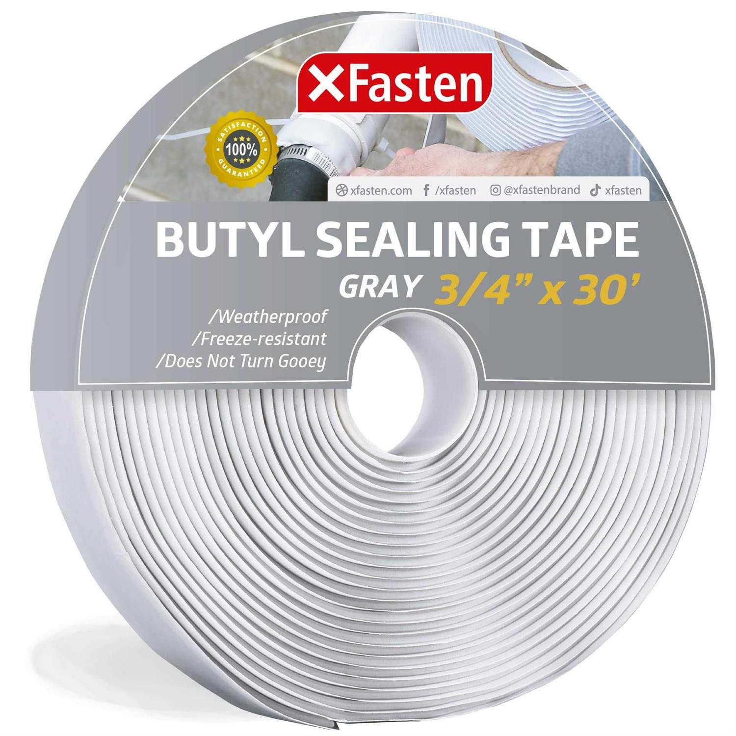 Xfasten Black Butyl Seal Tape 1/8-Inch x 3/4-Inch x 30-Foot Leak Proof Putty Tape for RV Repair, Window, Boat Sealing, Glass and Edpm Rubber Roof - Zenithce