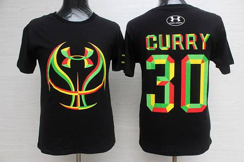 Golden State Warriors #30 Stephen Curry Black Candy T-Shirt - Zenithce