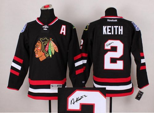 Blackhawks #2 Duncan Keith Black Autographed Stitched Jersey - Zenithce