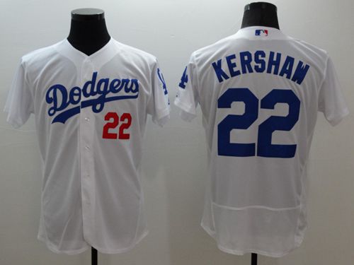 Dodgers #22 Clayton Kershaw White Flexbase Authentic Collection Stitched Jersey - Zenithce