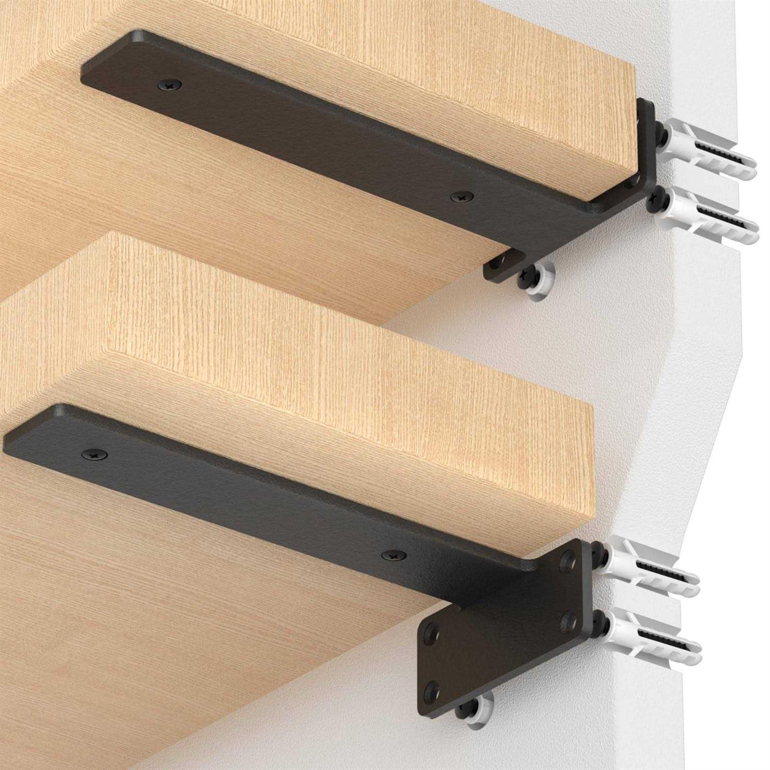 MIUGO Heavy Duty Shelf Bracket Rustic Floating Shelf Bracket for Shelves Wall Mounted - Zenithce