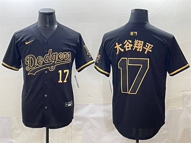 Los Angeles Dodgers #17 大谷翔平 Black Gold Limited Stitched Jersey - Zenithce