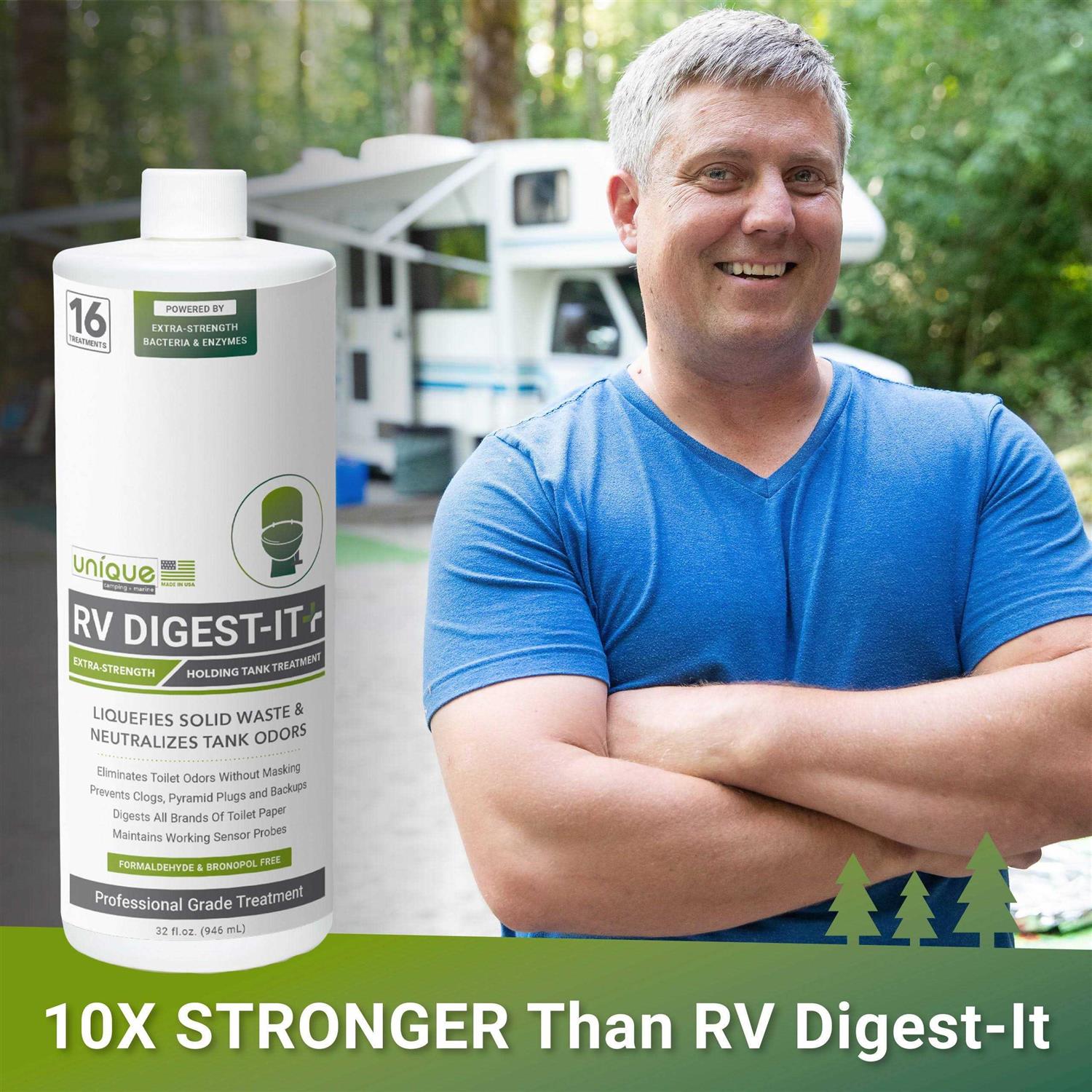 Unique RV Digest-It Plus Extra-Strength Black Tank Treatment Liquid - Zenithce