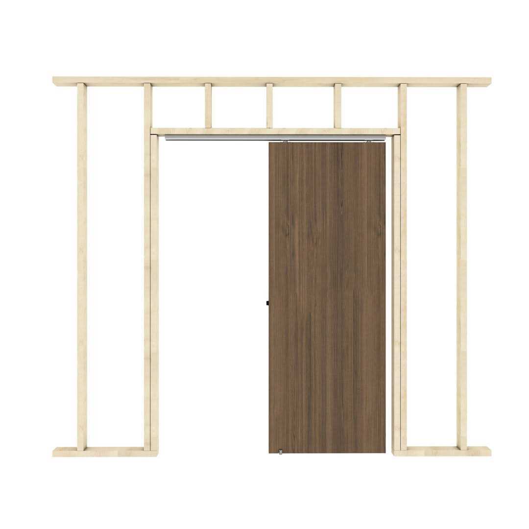 Jubest 36in x 84in DIY Clear Tempered Glass Sliding Barn Door - Zenithce