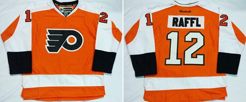 Flyers #12 Michael Raffl Orange Home Stitched Jersey - Zenithce