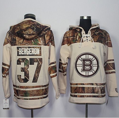 Bruins #37 Patrice Bergeron Cream Camo Stitched Jersey - Zenithce