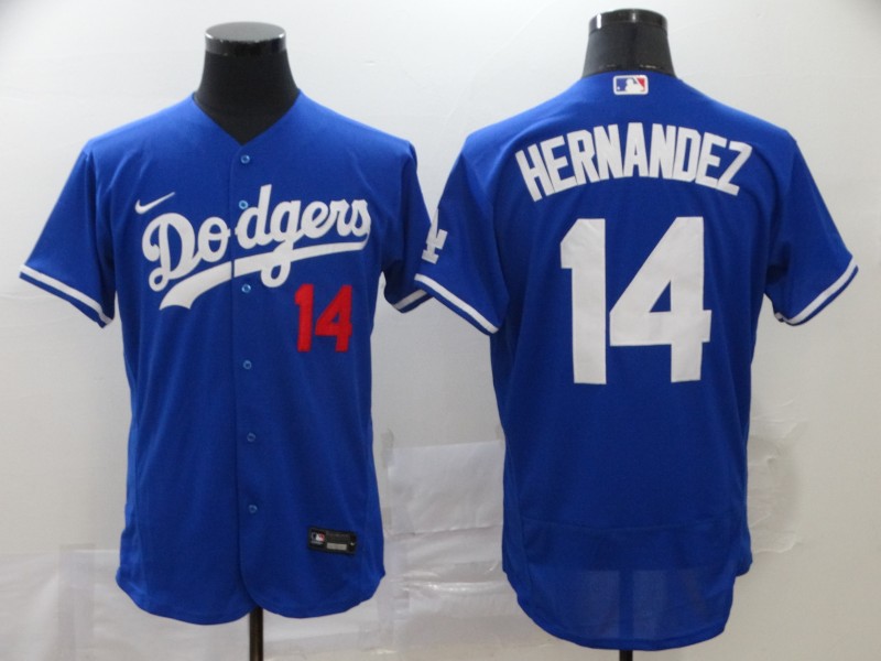 Los Angeles Dodgers #14 Kiké Hernández Blue Flex Base Stitched Jersey - Zenithce