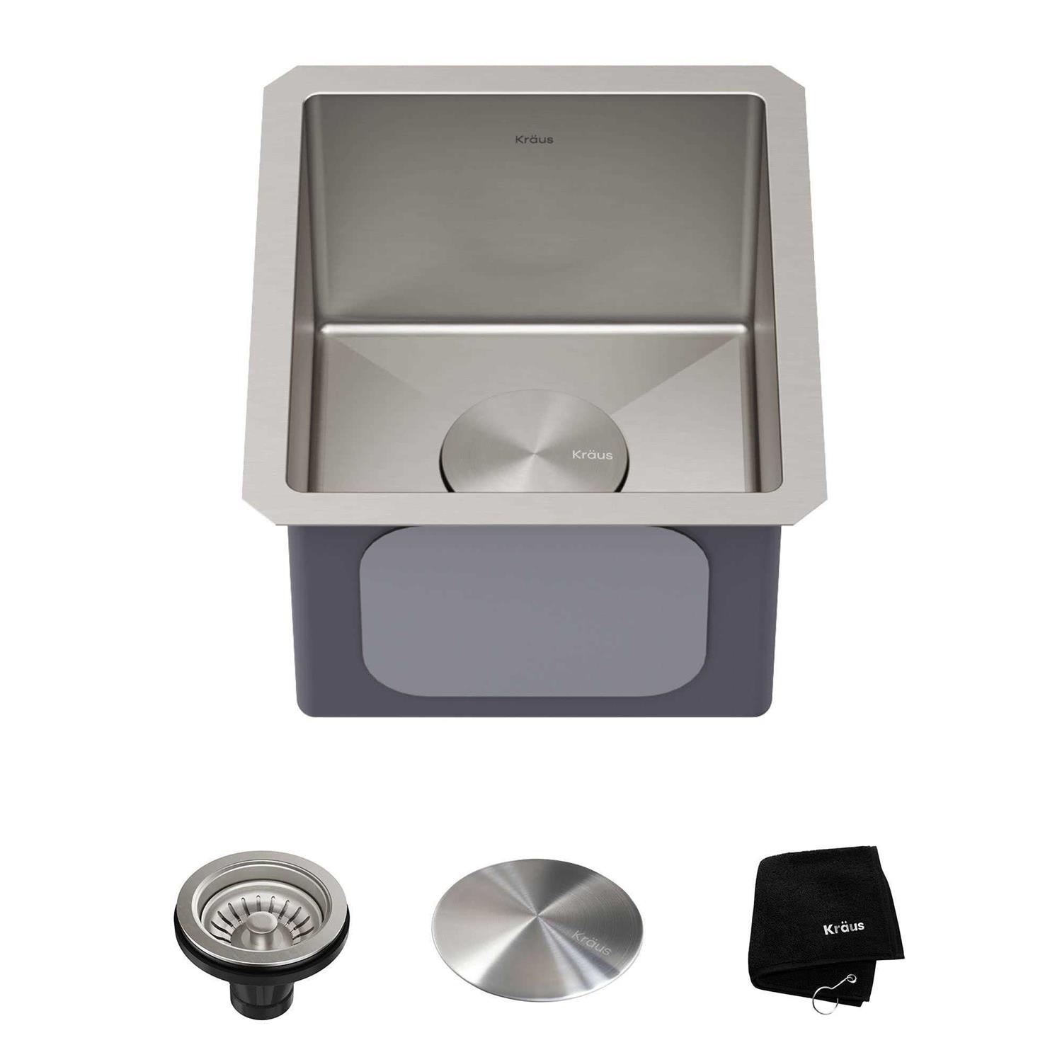 Kraus KHU100-32 Standart PRO 16-Gauge Undermount Single Bowl Stainless Steel Kitchen Sink - Zenithce