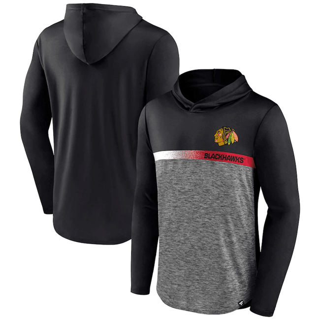 Chicago Blackhawks Black Podium Defender Pullover Hoodie - Zenithce