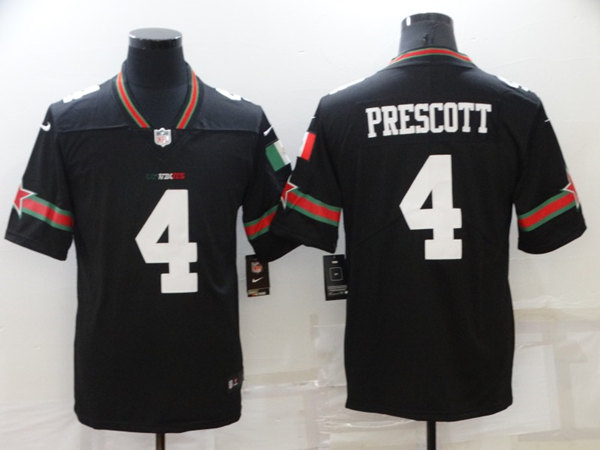 Dallas Cowboys #4 Dak Prescott Black Mexico Stitched Jersey - Zenithce