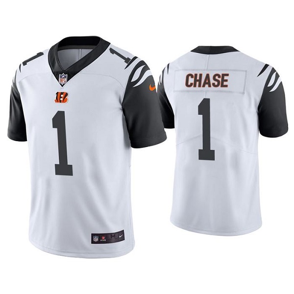 Cincinnati Bengals #1 Ja'Marr Chase White Color Rush Stitched Jersey - Zenithce