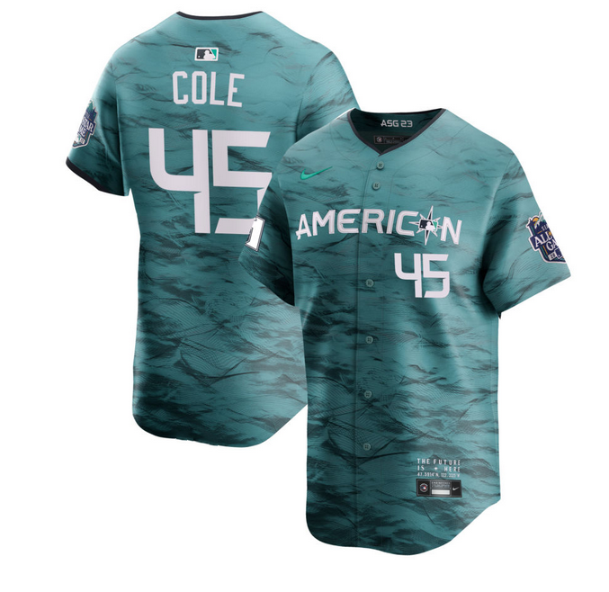 New York Yankees #45 Gerrit Cole Teal 2023 All-Star Flex Base Stitched Jersey - Zenithce