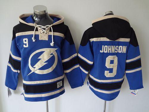 Lightning #9 Tyler Johnson Blue Sawyer Hooded Sweatshirt Stitched Jersey - Zenithce
