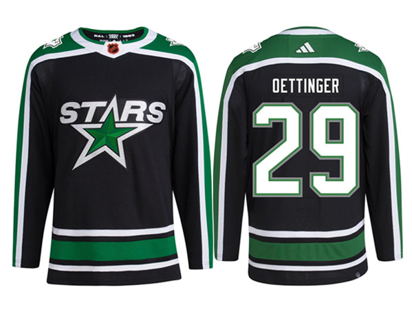 Dallas Stars #29 Jake Oettinger Balck Stitched Jersey - Zenithce
