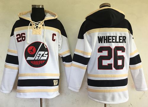 Jets #26 Blake Wheeler White Sawyer Hooded Sweatshirt Stitched Jersey - Zenithce