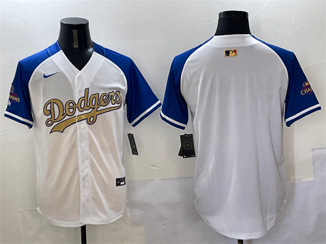Los Angeles Dodgers Blank White Royal Gold 2024 World Series Champions Vapor Limited Stitched Jersey - Zenithce