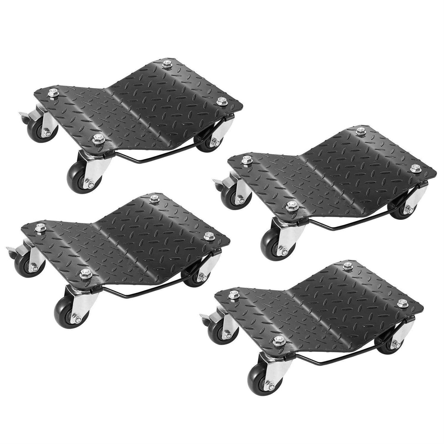 VEVOR Wheel Dolly 1 Set Wheel Dolly Car Skate Heavy Duty Vehicle Positioning with Ratcheting Foot Pedal - Zenithce