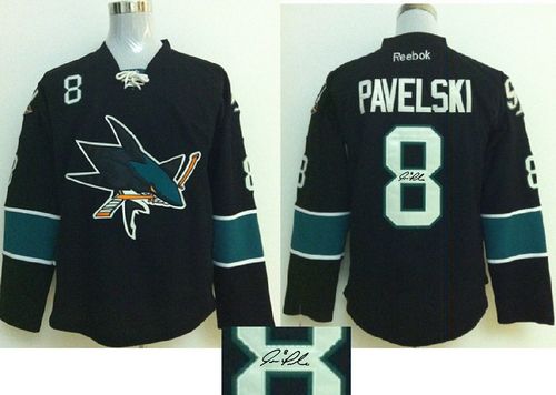 Sharks #8 Joe Pavelski Black Autographed Stitched Jersey - Zenithce