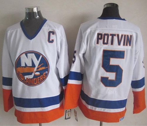 Islanders #5 Denis Potvin White CCM Throwback Stitched Jersey - Zenithce