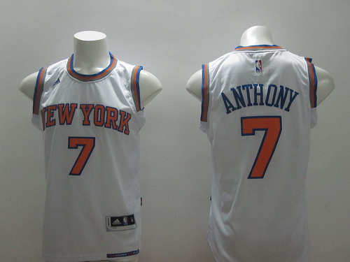 New York Knicks #7 Carmelo Anthony Revolution 30 Swingman 2014 New White Jersey - Zenithce