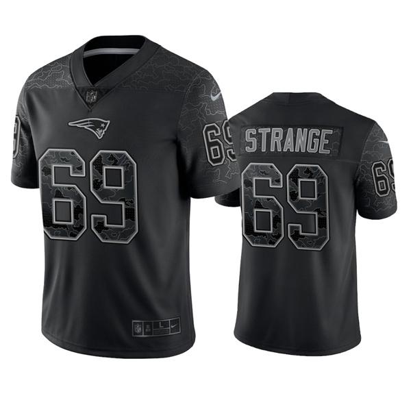 New England Patriots #69 Cole Strange Black Reflective Limited Stitched Football Jersey - Zenithce