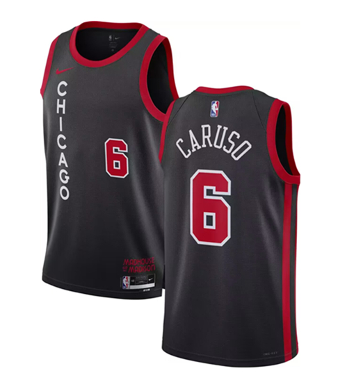 Chicago Bulls #6 Alex Caruso Black 2023-24 City Edition Stitched Jersey - Zenithce