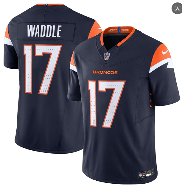 Denver Broncos #17 Jaylen Waddle Navy 2026 F.U.S.E. Vapor Limited Stitched Jersey - Zenithce
