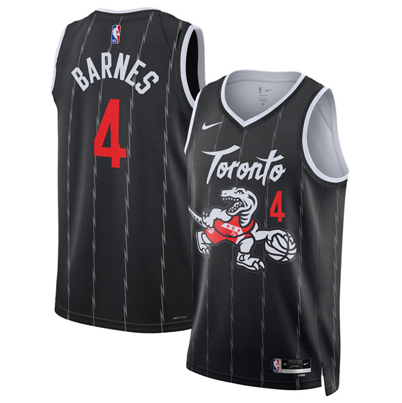 Toronto Raptors #4 Scottie Barnes Black 2025-26 City Edition Stitched Jersey - Zenithce