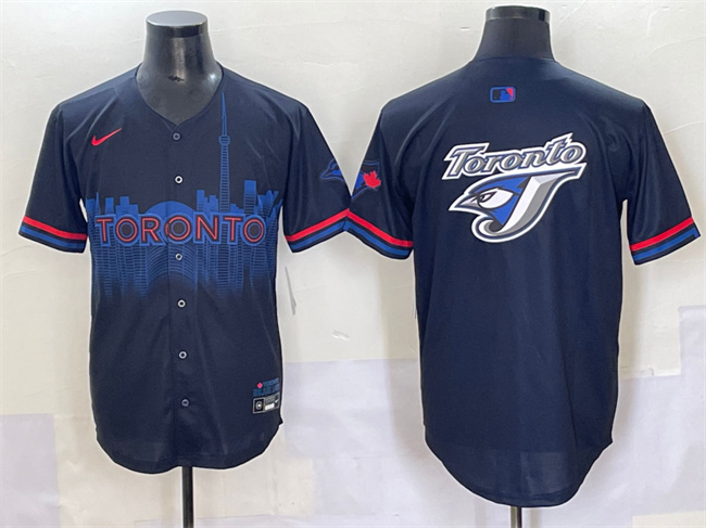 Toronto Blue Jays Team Big Logo Navy 2024 City Connect Limited Stitched Jersey - Zenithce