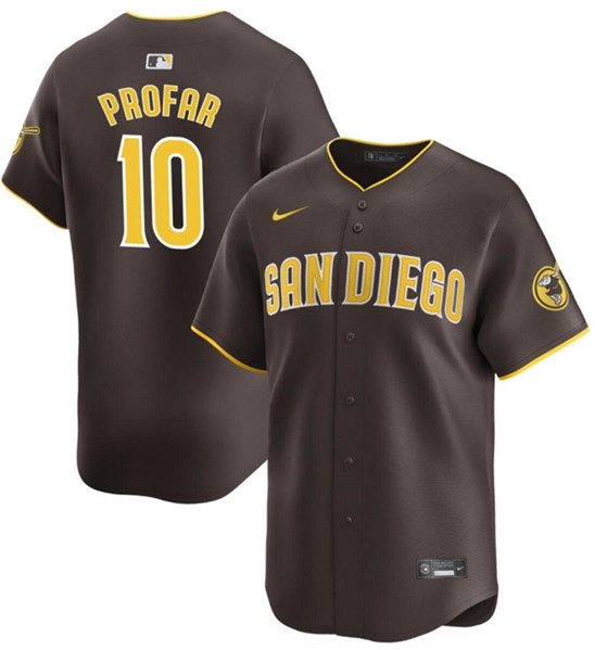 San Diego Padres #10 Jurickson Profar Brown 2024 Away Limited Stitched Jersey - Zenithce