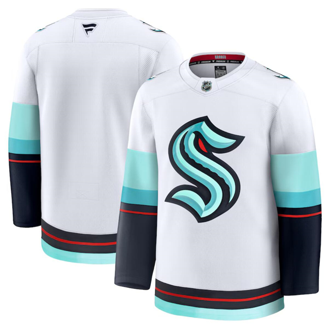 Seattle Kraken Blank White 2024-25 Away Stitched Jersey - Zenithce