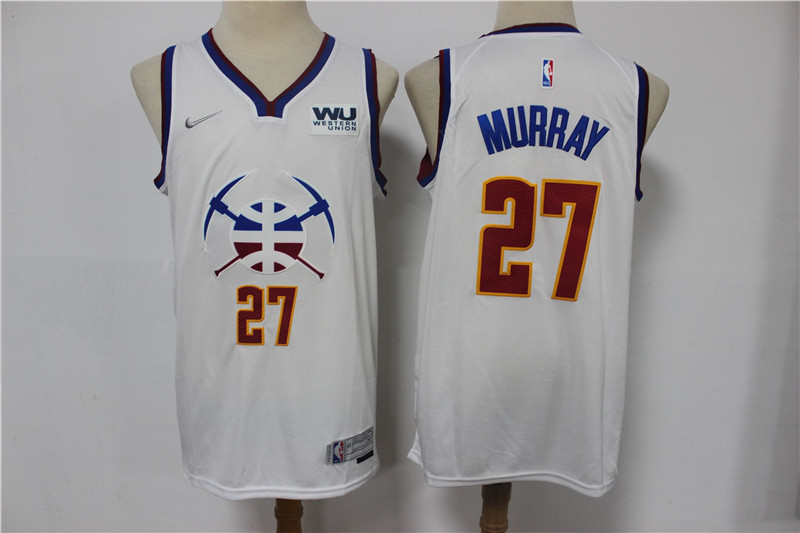 Denver Nuggets #27 Jamal Murray White Swingman 2021 Earned Edition Stitched Jersey With Sponsor Logo - Zenithce