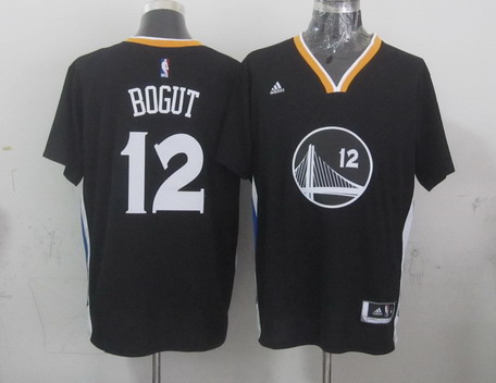 Golden State Warriors #12 Andrew Bogut Revolution 30 Swingman 2014 New Black Short-Sleeved Jersey - Zenithce
